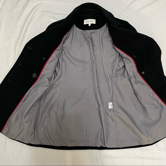 Calvin Klein Pea Coat, Black, Size 4 - Picture 3 of 6